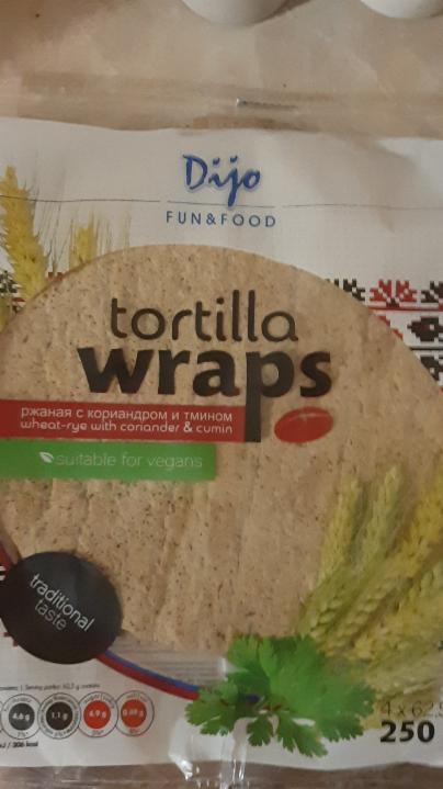 Фото - tortilla тортилья пшенично-ржаная wraps ржаная с кориандром и тмином Dijo