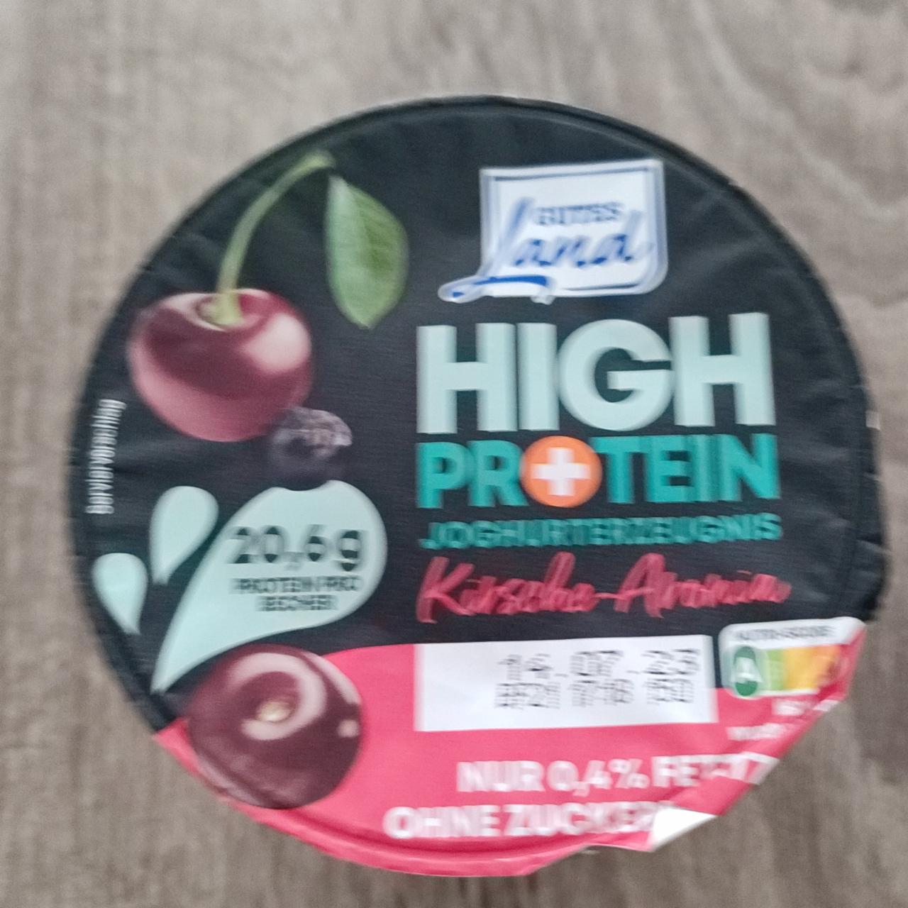 Фото - Йогурт протеиновый вишня и черная смородина High Protein Joghurterzeugnis Kirsche-Aronia Gutes Land