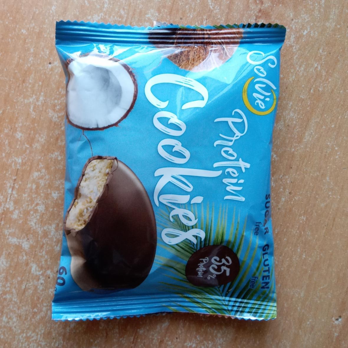 Фото - Печенье протеиновое в глазури кокосовое Solvie