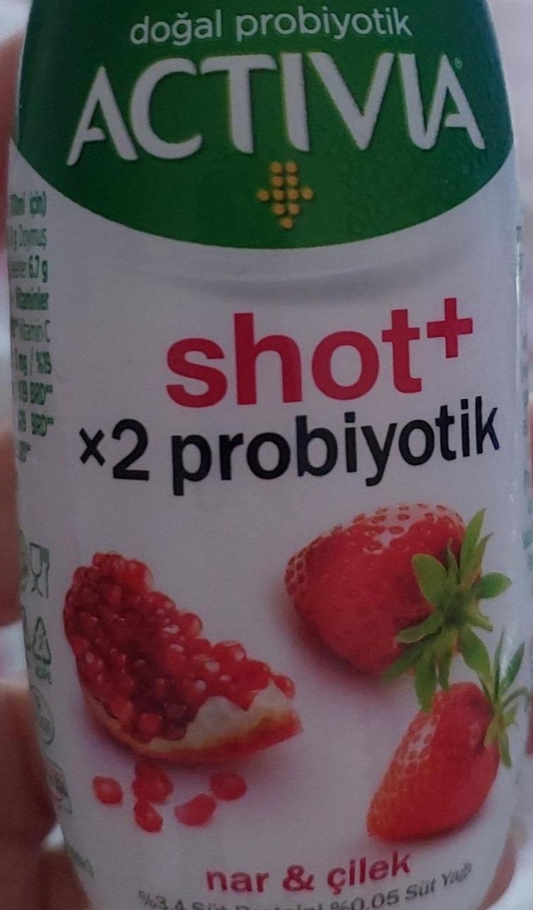 Фото - Питьевой йогурт shot+ ×2 probiyotik Nar&Çilek Activia