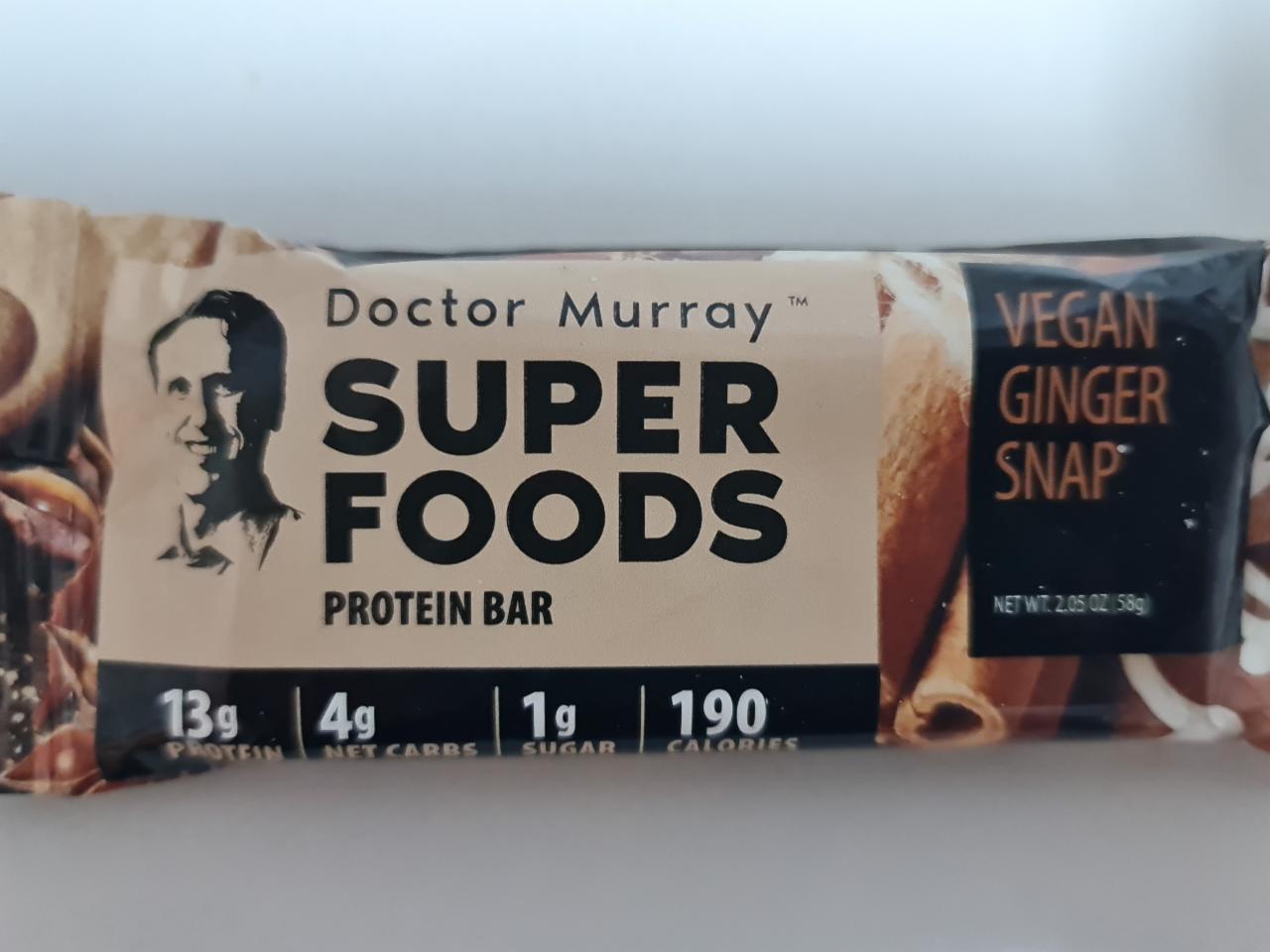 Фото - super foods протеиновый батончик веганский с имбирем Doctor Murray