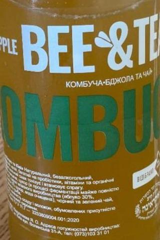 Фото - Напиток безалкогольный слабогазированный Комбуча яблоко-киви Bee&Tea