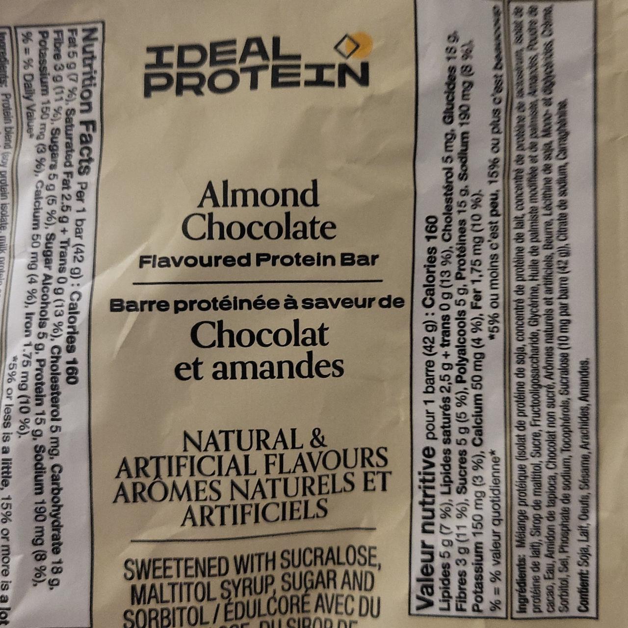 Фото - Almond chocolate flavoured protein bar Ideal protein