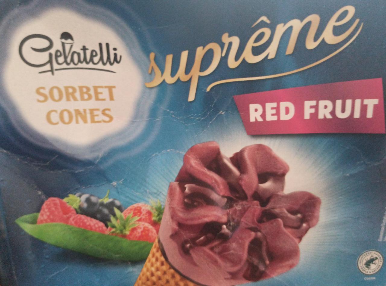 Фото - мороженое сорбет в рожке лесные ягоды Gelatelli