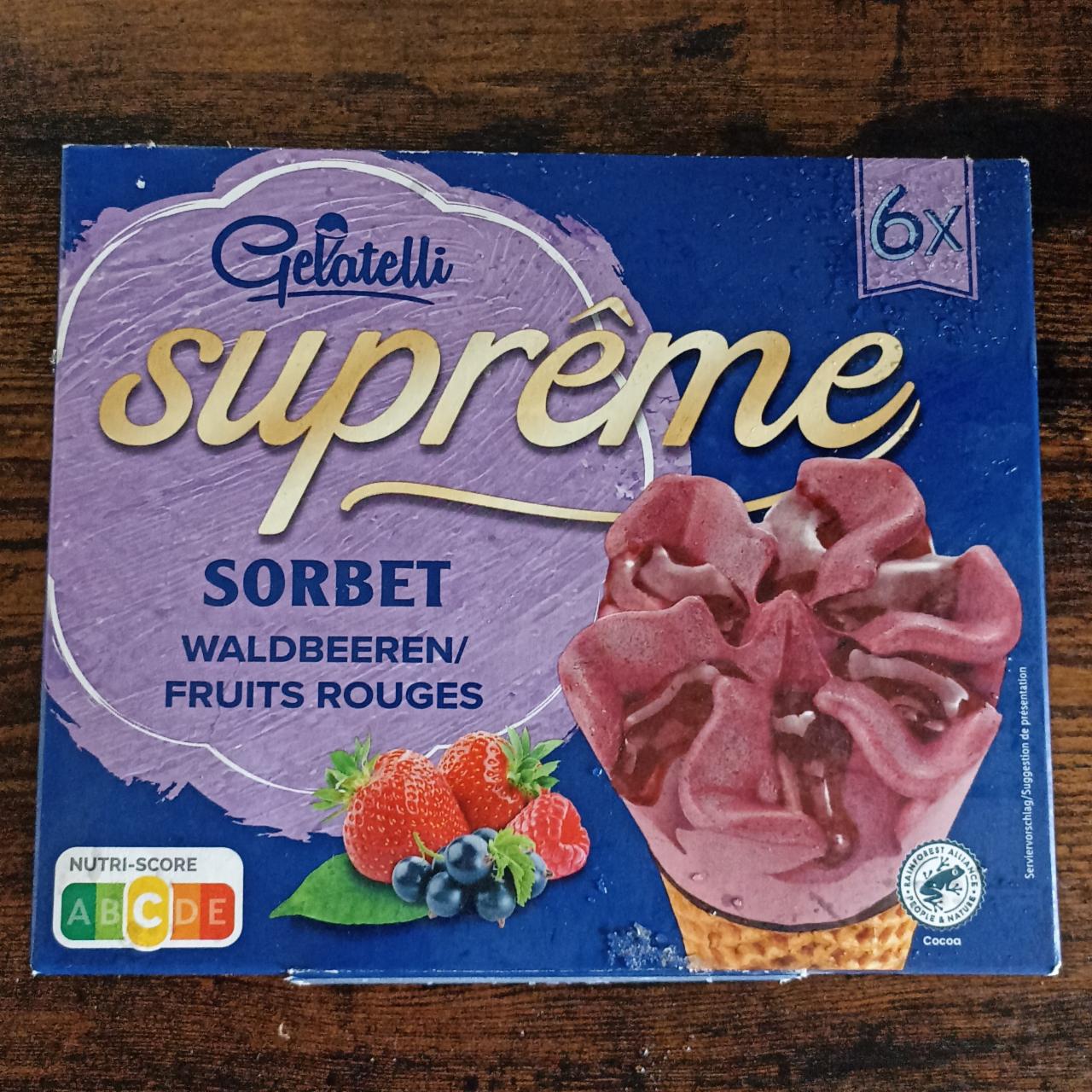 Фото - мороженое сорбет в рожке лесные ягоды Gelatelli