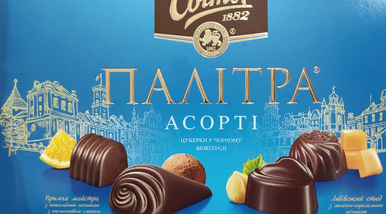 Фото - Конфеты в черном шоколаде Палитра ассорти Світоч