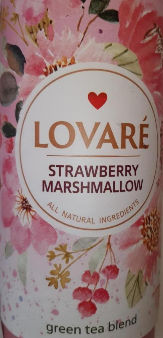 Фото - Чай зеленый листовой с кусочками ягод с лепестками цветов и ароматом земляники Strawberry Marshmallow Lovare