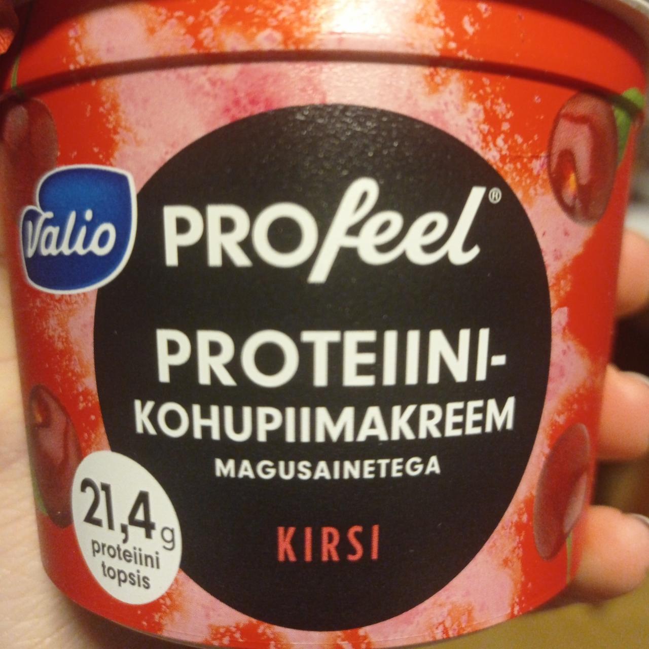 Фото - Протеин вишневый творожный крем Protein curd cream with sweeteners cherry PROfeel Valio