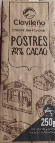 Фото - черный шоколад Postres 72% cacao Clavileno