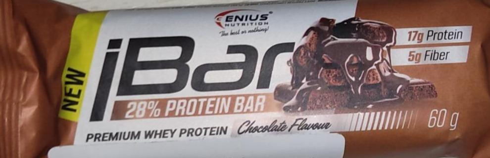 Фото - Протеиновый батончик 28% Chocolate iBar Protein Bar Genius Nutrition