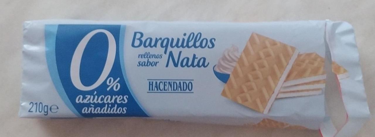 Фото - крем вафли без сахара Barquillos Nata rellenos sabor Hacendado