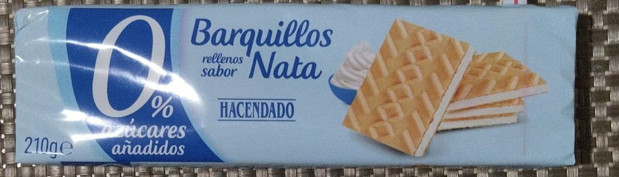 Фото - крем вафли без сахара Barquillos Nata rellenos sabor Hacendado