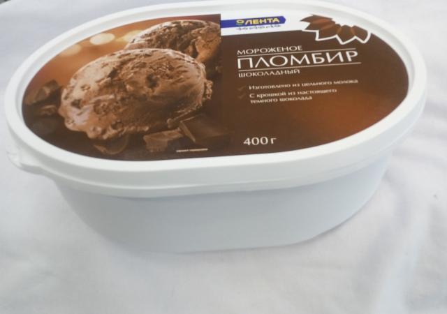 Фото - мороженое пломбир шоколадный с шоколадной крошкой Лента