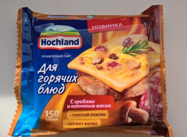 Фото - Плавленый сыр для горячих блюд с грибами и копчёным мясом Hochland