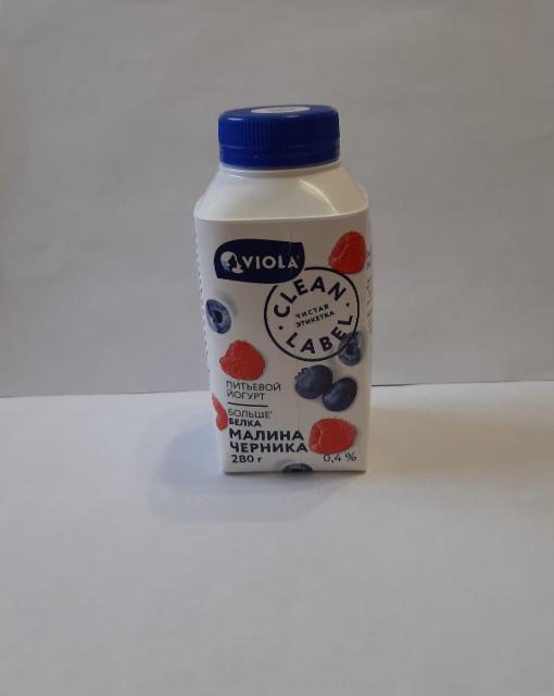 Фото - Йогурт питьевой с малиной и черникой Clean Label Viola
