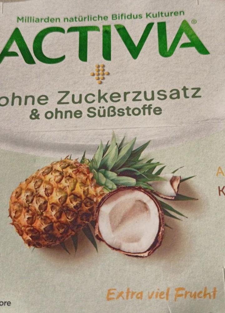 Фото - йогурт ананас-кокос 0% сахара Activia