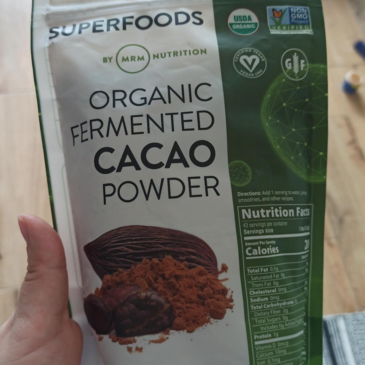 Фото - органический порошок какао ферментированный Superfoods