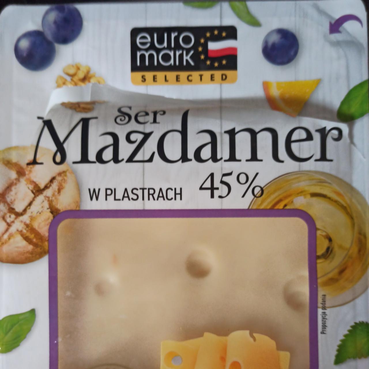 Фото - Сыр маасдамер в ломтиках 45% Euromark
