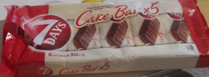 Фото - Пирожные бисквитные с кремом какао cake bar×5 7days