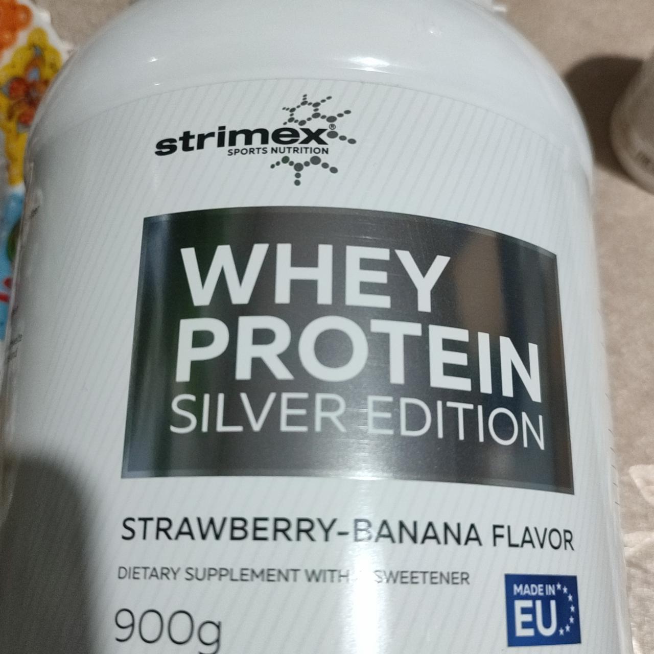 Фото - Протеиновый коктейль клубника-банан Whey Protein Silver Edition Strimex