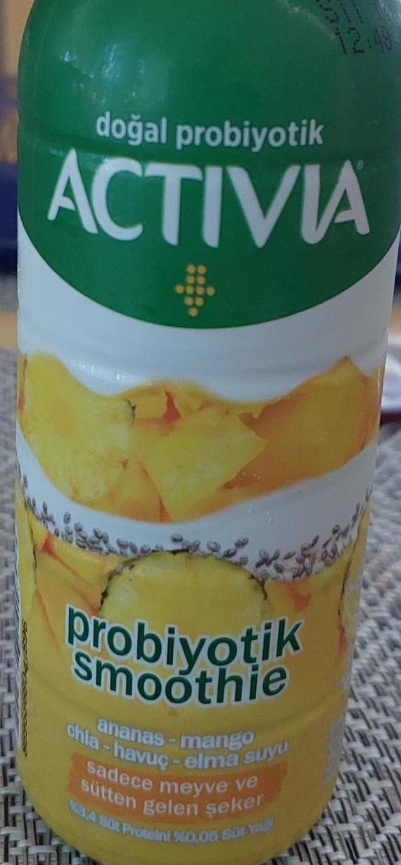 Фото - пробиотик смузи Ананас-манго, чиа, морковь, яблочный сок Activia