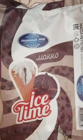 Фото - мороженое рожок Мокко 16% ice Time Молочный мир