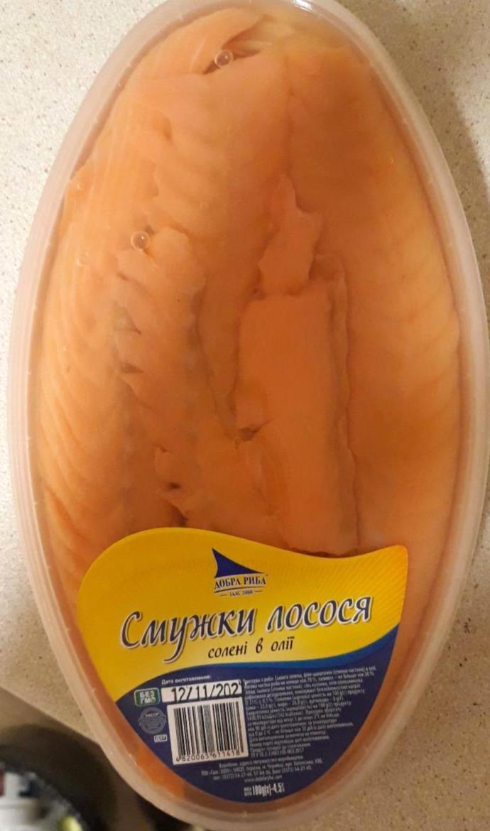 Фото - Полоски лосося соленые в масле Добра Риба