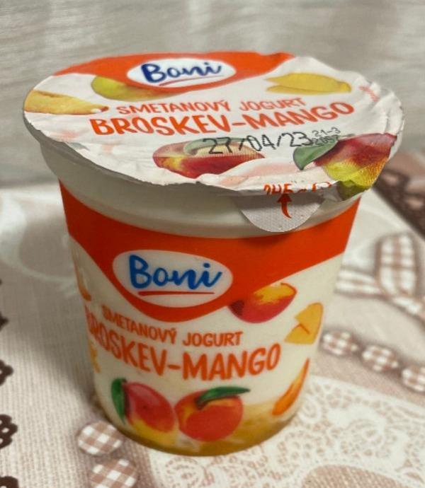 Фото - Йогурт сливочный со вкусом персик-манго Boni