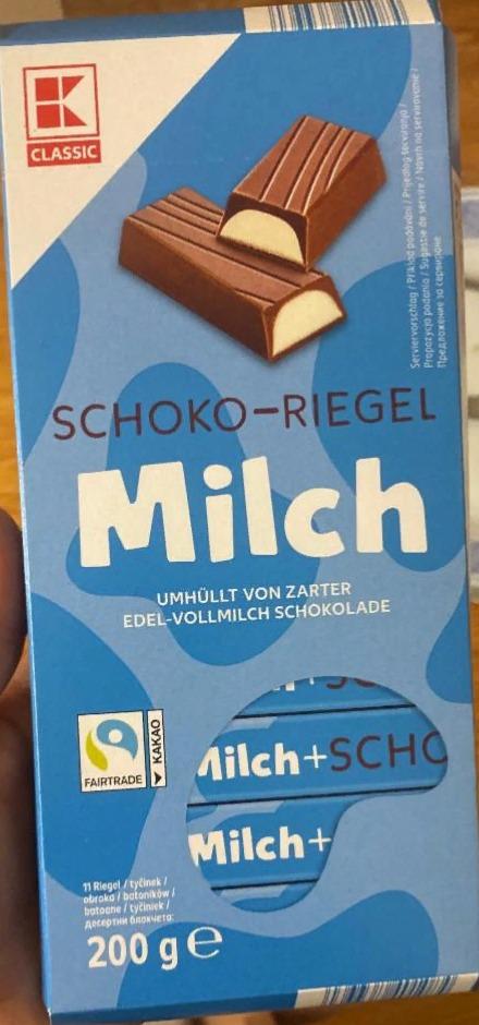 Фото - Шоколадный батончик Schoko Riegel Milch K-Classic