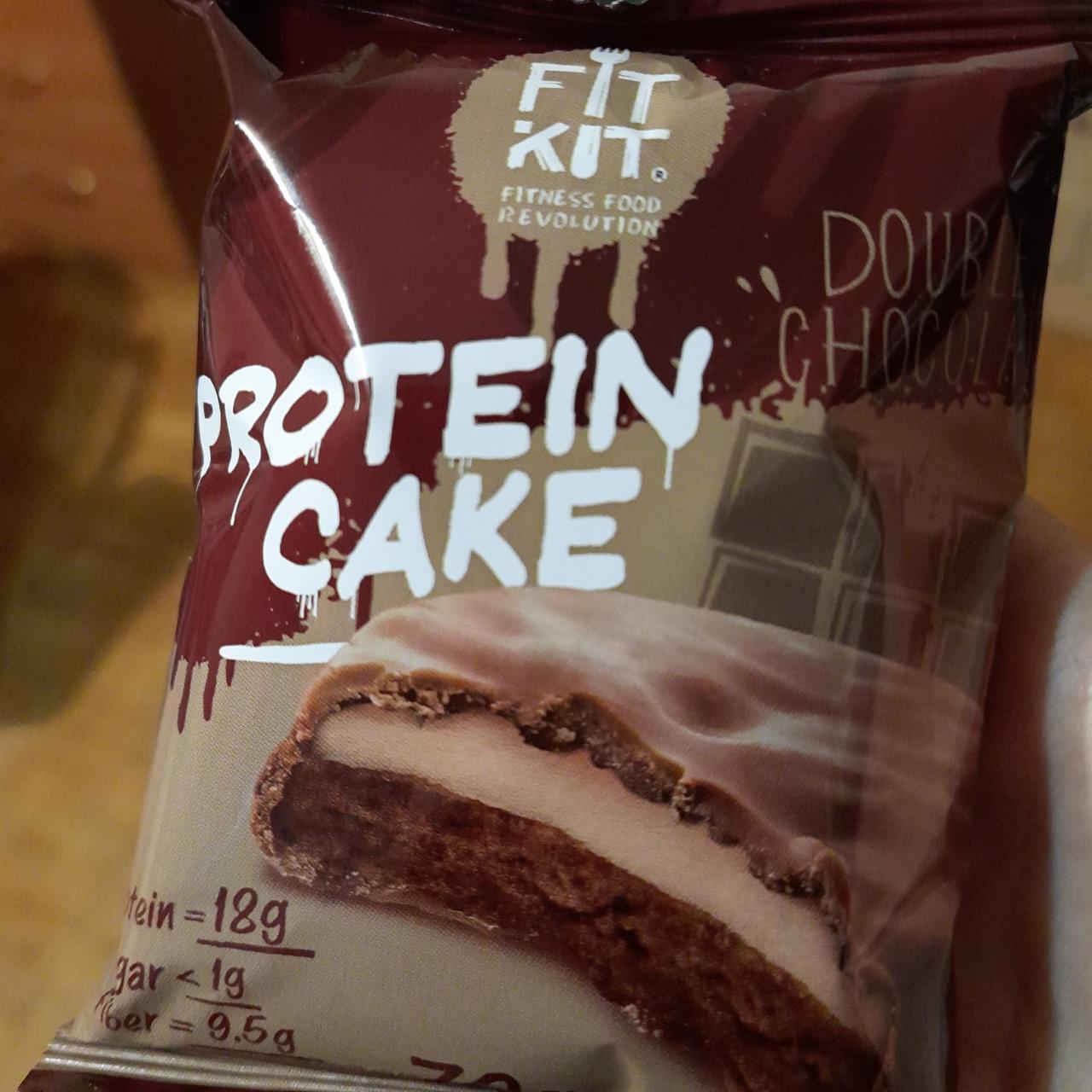 Фото - протеиновое печенье Protein cake двойной шоколад с суфле Fit Kit