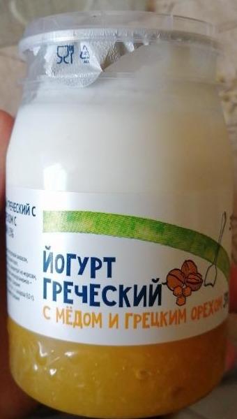 Фото - Йогурт 3% греческий с медом и грецким орехом Зеленая линия