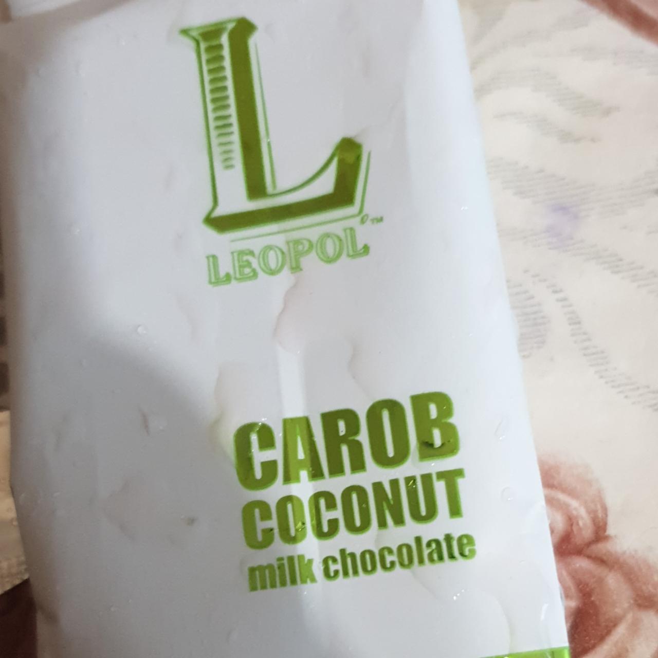 Фото - Шоколад без сахара Carob Coconut Milk Chocolate Leopol