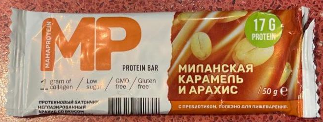Фото - протеиновый батончик мамапротеин неглазированный арахис со вкусом миланской карамели Mamaprotein