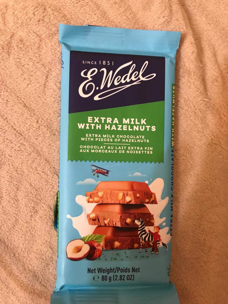 Фото - Шоколад молочный с орехами Extra Milk With Hazelnuts E.Wedel
