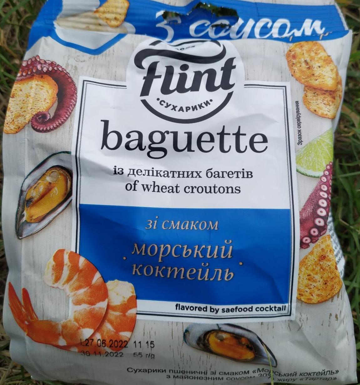 Фото - Сухарики пшеничные со вкусом морской коктейль и майонезным соусом 30% Тартар Baguette Flint