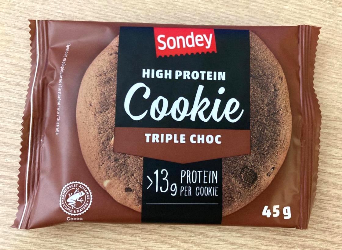 Фото - Протеиновое печенье High Protein Cookie Triple Choc Sondey