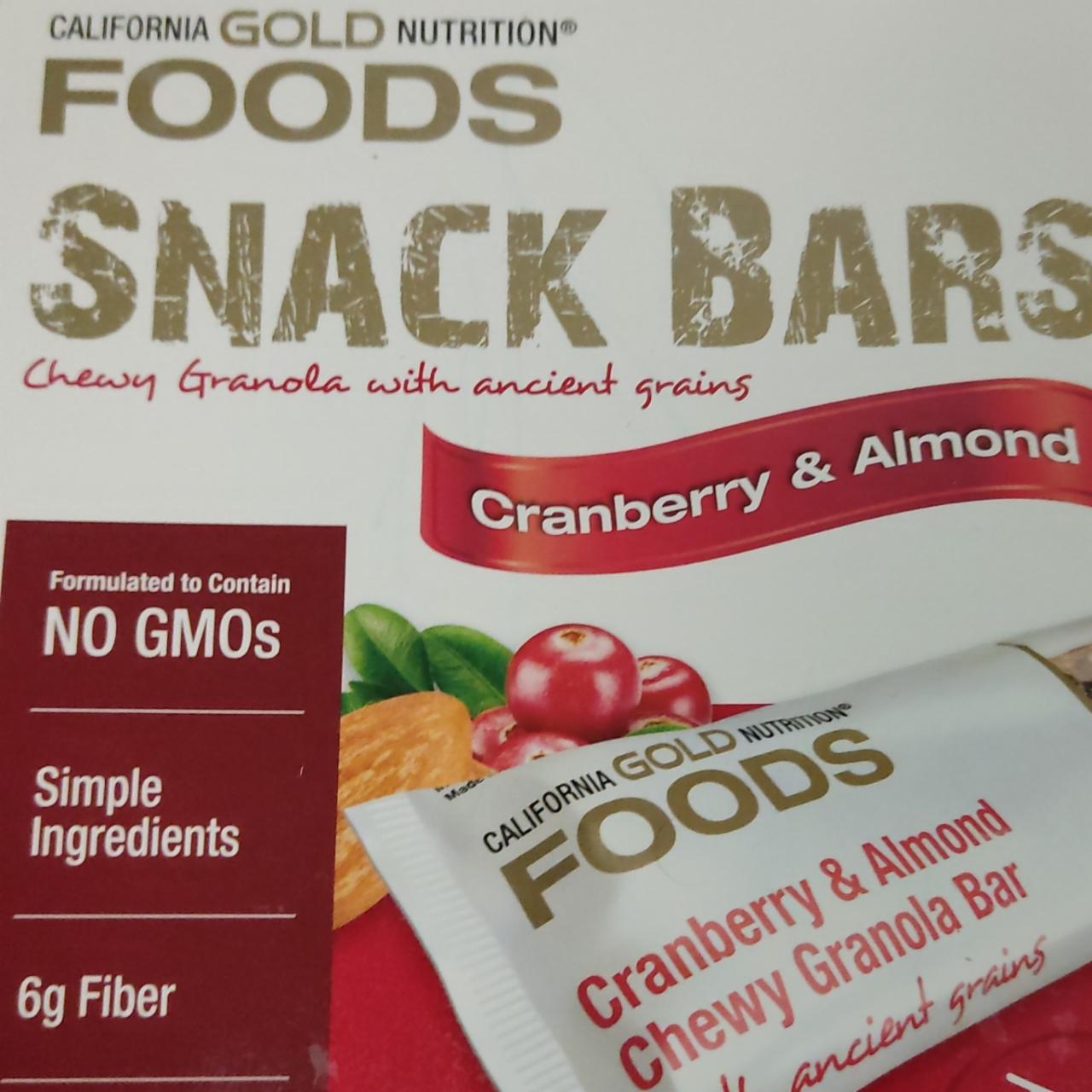 Фото - Батончик cranberry&almond ореховый California gold nutrition