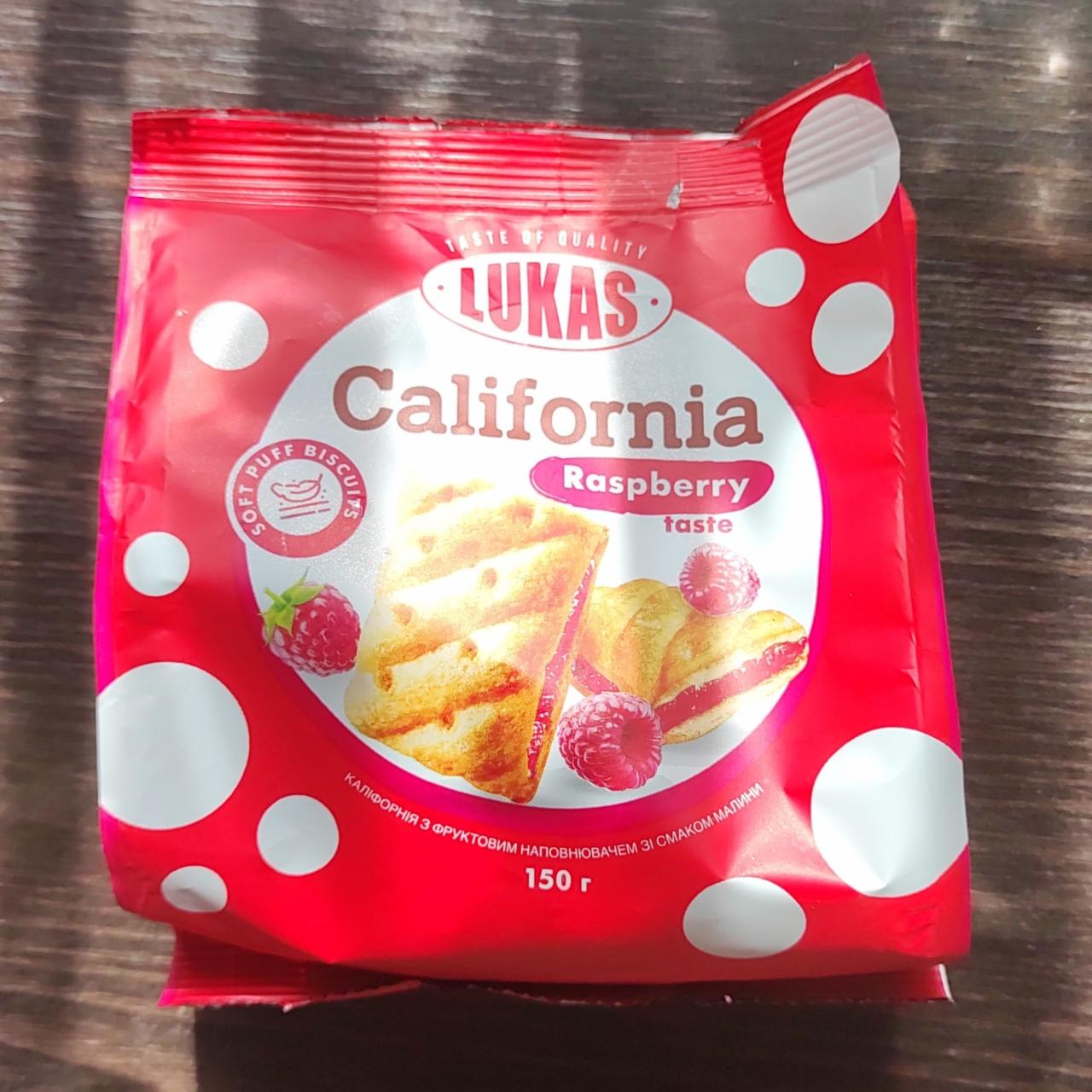 Фото - Печенье Калифорния с фруктовым наполнителем со вкусом малины Raspberry Taste California Lukas