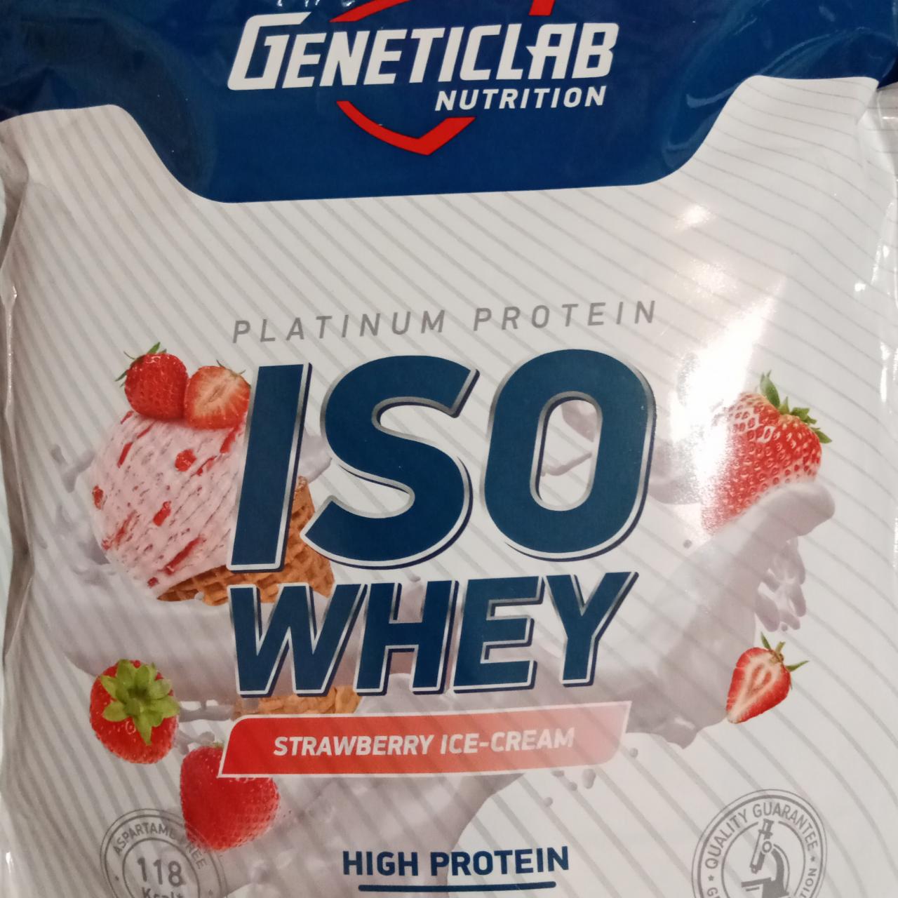 Фото - Iso Whey Protein strawberry Ice Cream Geneticlab nutrition