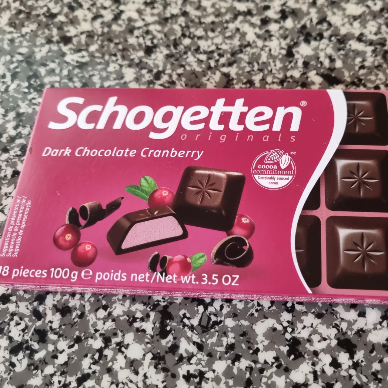 Фото - Шоколад черный с клюквой Dark Chocolate Cranberry Schogetten