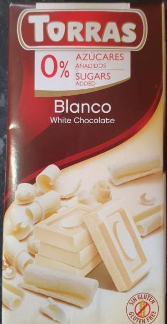 Фото - Шоколад белый без сахара White Chocolate Blanco Torras