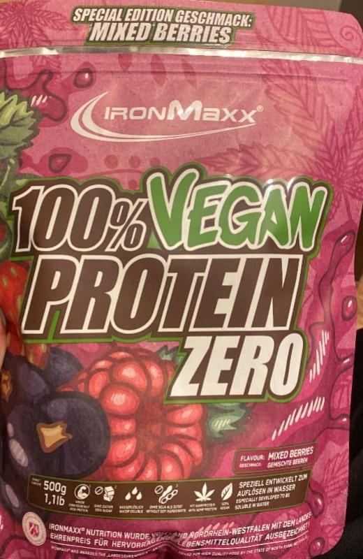 Фото - Протеин 100% Vegan Protein Zero mixed berries IronMaxx
