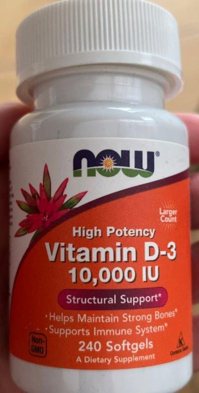 Фото - витамин D3 250 мкг NOW Foods