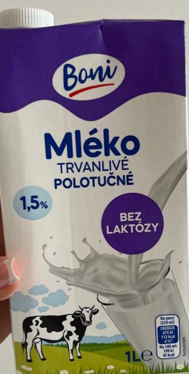 Фото - Mléko trvanlive polotucne 1.5% bez laktozy Boni