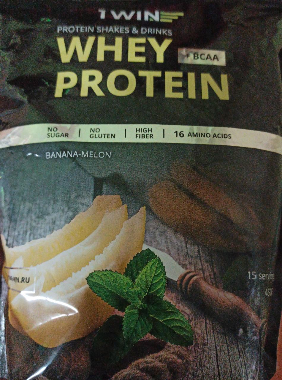 Фото - Протеин Whey Protein без сахара банан-дыня 1 Win