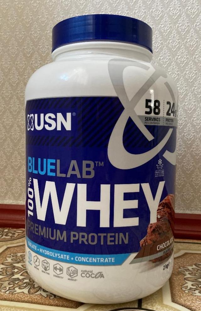 Фото - BlueLab Whey protein Chocolate caramel USN