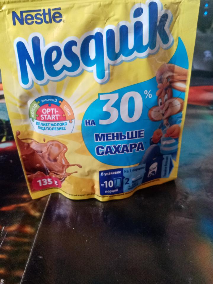 Фото - какао-напиток быстрорастворимый на 30% без сахара Nesquik Nestle