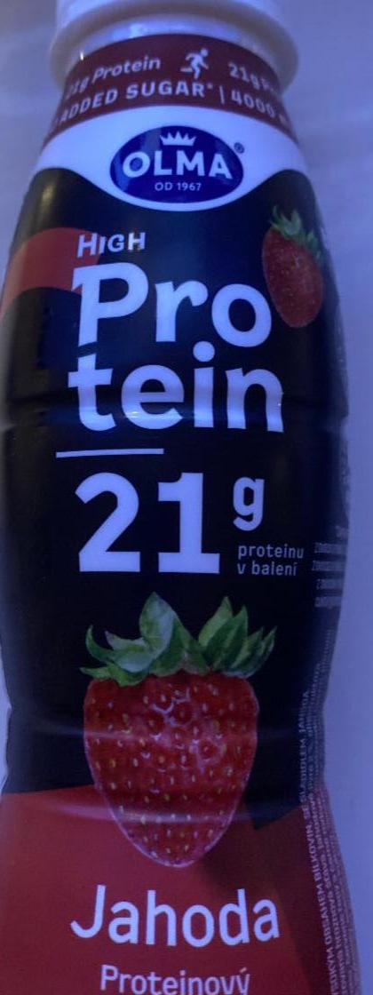 Фото - йогурт протеиновый питьевой с клубникой Olma