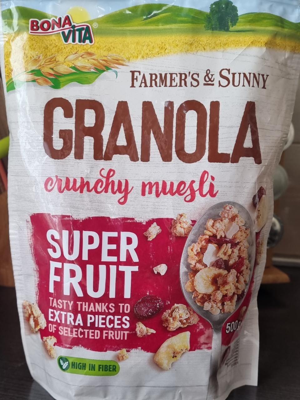 Фото - гранола с фруктами granola super fruit Bona Vita