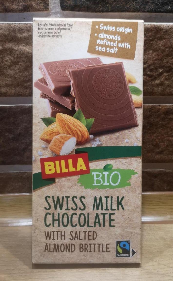 Фото - Шоколад молочный с измельченным соленым миндалем Swiss Milk Chocolate Billa